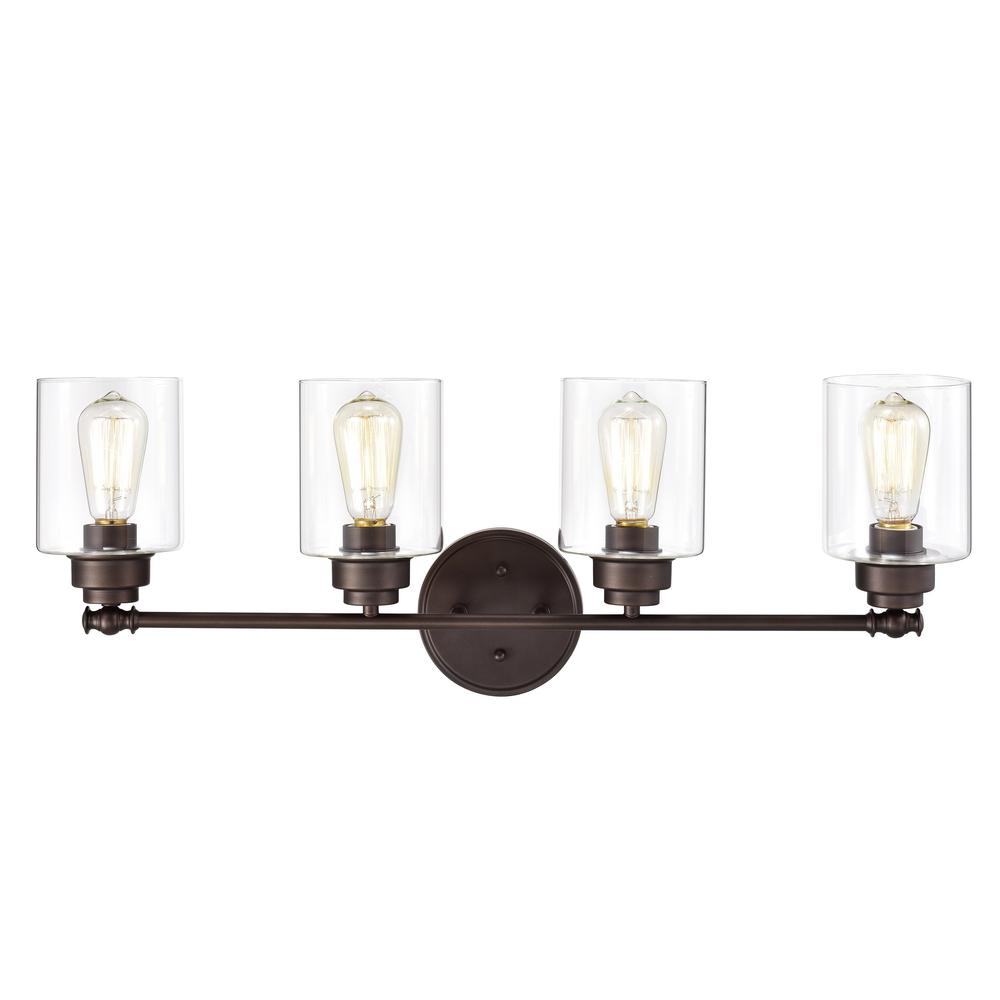 CHLOE Lighting KARSON Transitional 4 Light Oil Rubbed Bronze Bath Vanity Fixture 30" Wide