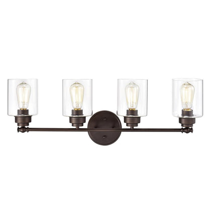 CHLOE Lighting KARSON Transitional 4 Light Oil Rubbed Bronze Bath Vanity Fixture 30" Wide