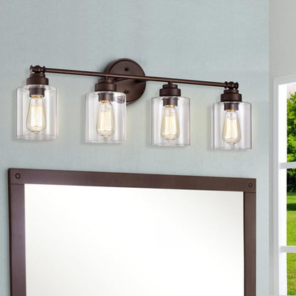 CHLOE Lighting KARSON Transitional 4 Light Oil Rubbed Bronze Bath Vanity Fixture 30" Wide