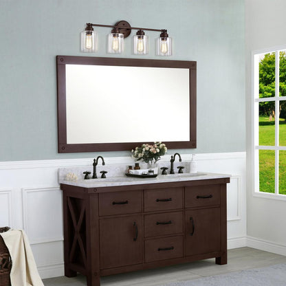 CHLOE Lighting KARSON Transitional 4 Light Oil Rubbed Bronze Bath Vanity Fixture 30" Wide