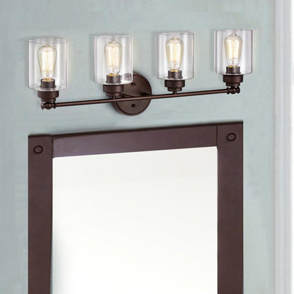CHLOE Lighting KARSON Transitional 4 Light Oil Rubbed Bronze Bath Vanity Fixture 30" Wide