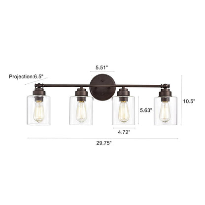 CHLOE Lighting KARSON Transitional 4 Light Oil Rubbed Bronze Bath Vanity Fixture 30" Wide