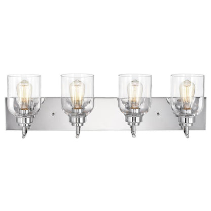 CHLOE Lighting THIERRY Transitional 4 Light Chrome Bath Vanity Fixture 30 " Wide