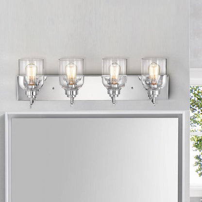 CHLOE Lighting THIERRY Transitional 4 Light Chrome Bath Vanity Fixture 30 " Wide