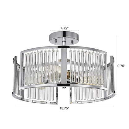 CHLOE Lighting FREY Transitional 3 Light Chrome Semi-Flush Ceiling Fixture 16" Wide