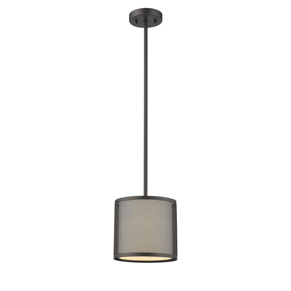 JULIANA Transitional 1 Light Rubbed Bronze Mini Ceiling Pendant 8" Wide