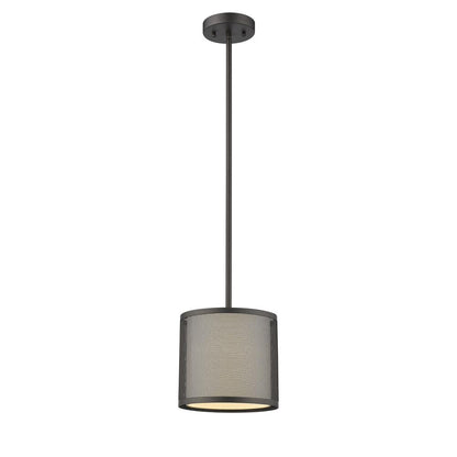 JULIANA Transitional 1 Light Rubbed Bronze Mini Ceiling Pendant 8" Wide