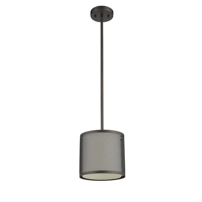 JULIANA Transitional 1 Light Rubbed Bronze Mini Ceiling Pendant 8" Wide