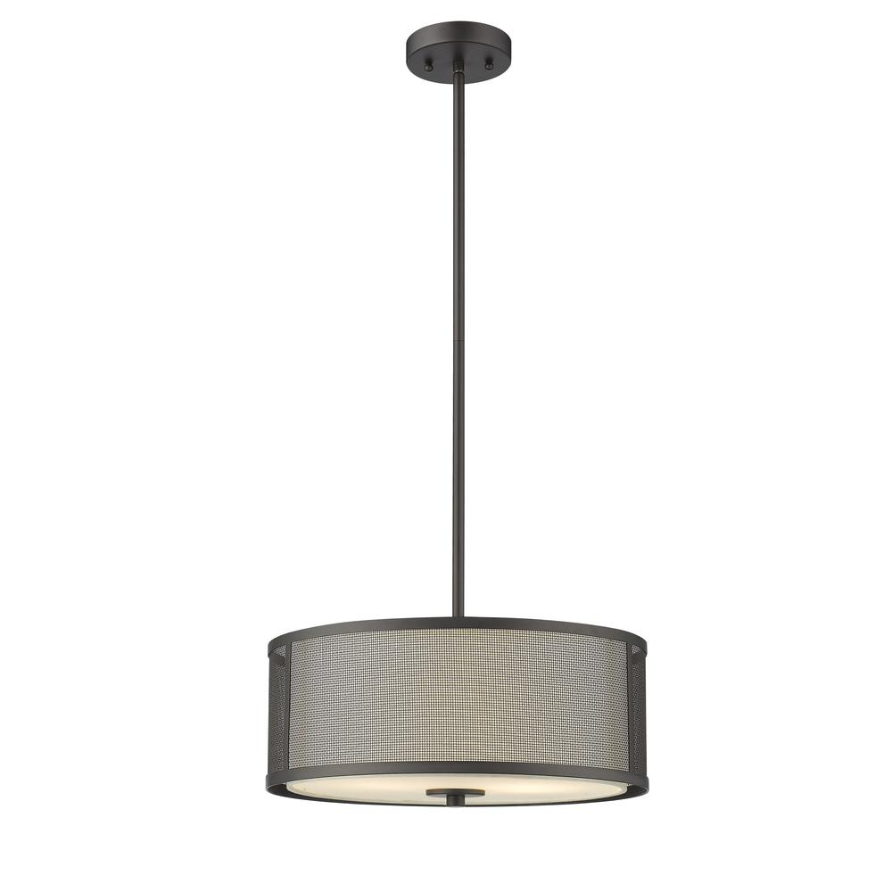 JULIANA Transitional 3 Light  Rubbed Bronze Ceiling Pendant 16" Wide