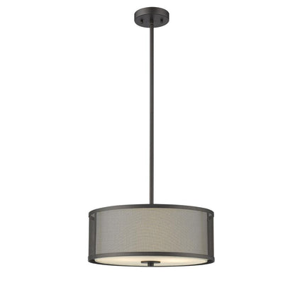 JULIANA Transitional 3 Light  Rubbed Bronze Ceiling Pendant 16" Wide