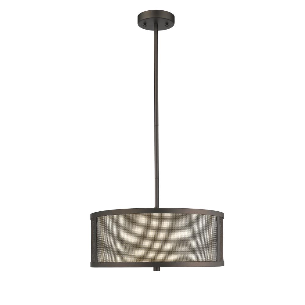 JULIANA Transitional 3 Light  Rubbed Bronze Ceiling Pendant 16" Wide