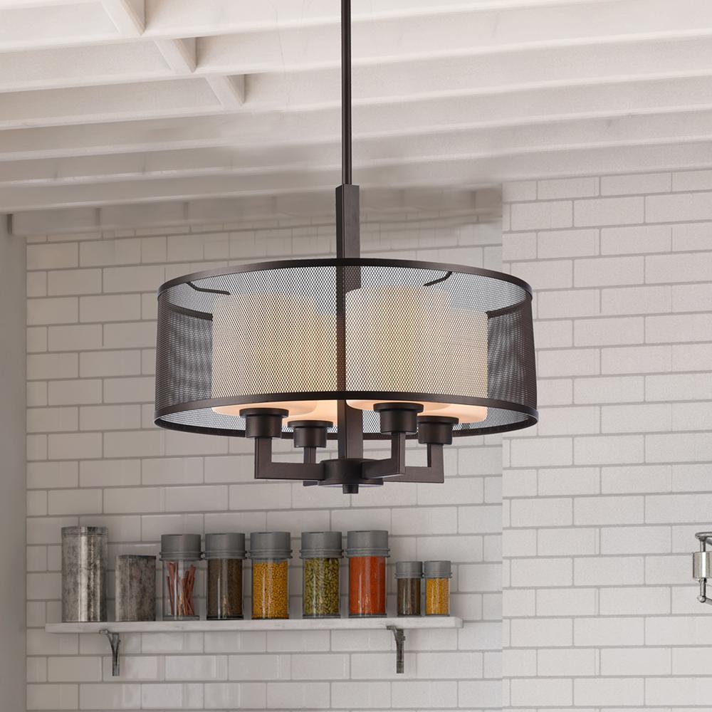 CHLOE Lighting MARTHA Transitional 4 Light Rubbed Bronze Ceiling Pendant 19" Wide