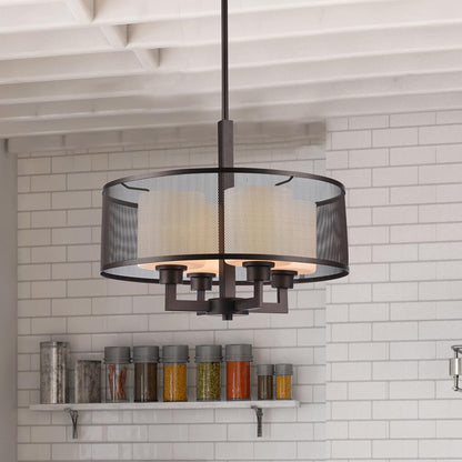CHLOE Lighting MARTHA Transitional 4 Light Rubbed Bronze Ceiling Pendant 19" Wide