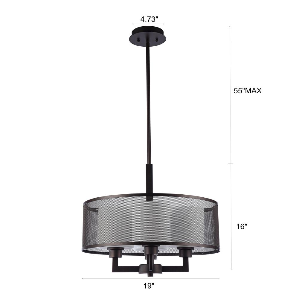 CHLOE Lighting MARTHA Transitional 4 Light Rubbed Bronze Ceiling Pendant 19" Wide