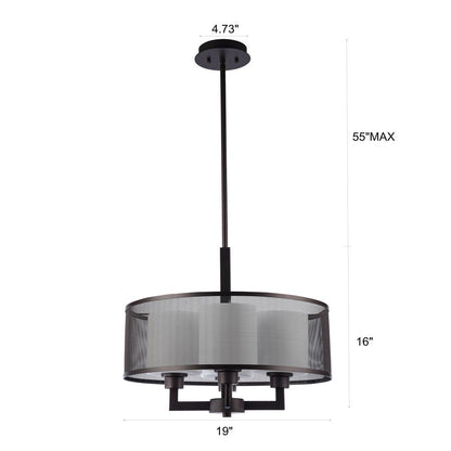 CHLOE Lighting MARTHA Transitional 4 Light Rubbed Bronze Ceiling Pendant 19" Wide