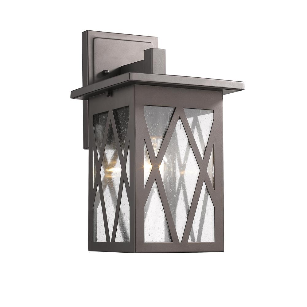 ANTHONY Transitional 1 Light Rubbed Bronze Outdoor Wall Sconce 14" Tall