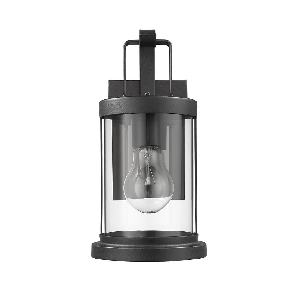 KASH Transitional 1 Light Textured Black Outdoor Wall Sconce 11" Tall
