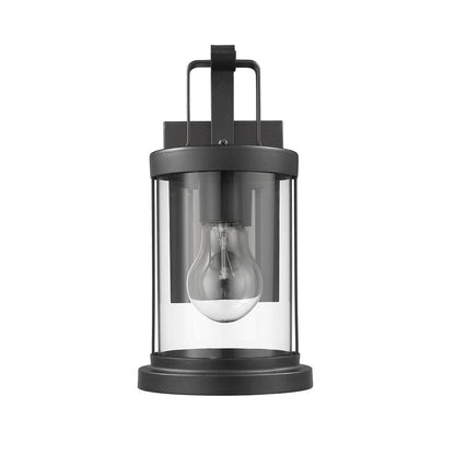 KASH Transitional 1 Light Textured Black Outdoor Wall Sconce 11" Tall