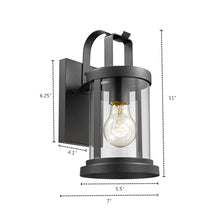KASH Transitional 1 Light Textured Black Outdoor Wall Sconce 11" Tall