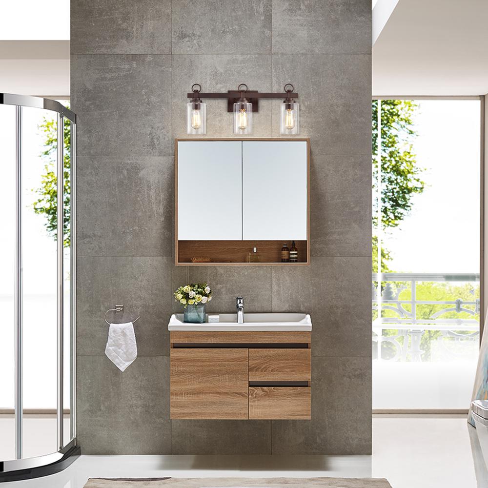 CHLOE Lighting EXTON Transitional 3 Light Oil Rubbed Bronze Bath Vanity Fixture 23" Wide