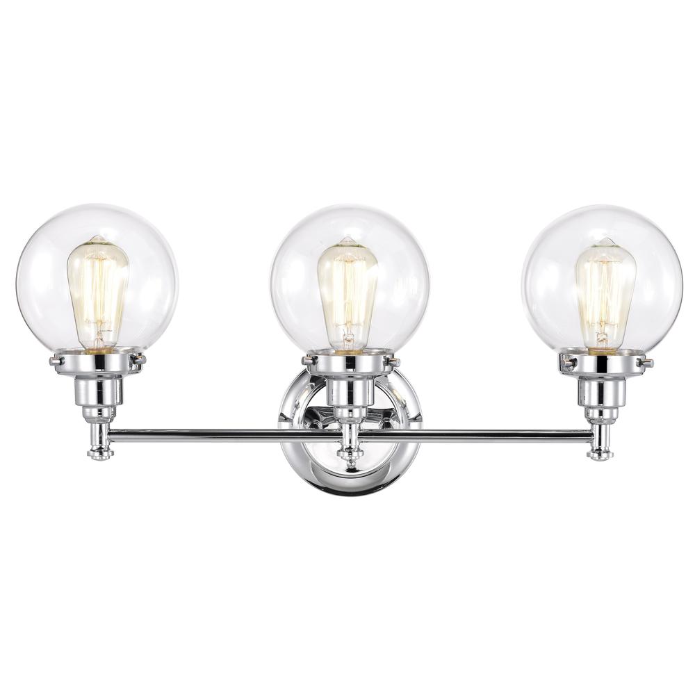 CHLOE Lighting MILO Transitional 3 Light Chrome Bath Vanity Fixture 24" Wide