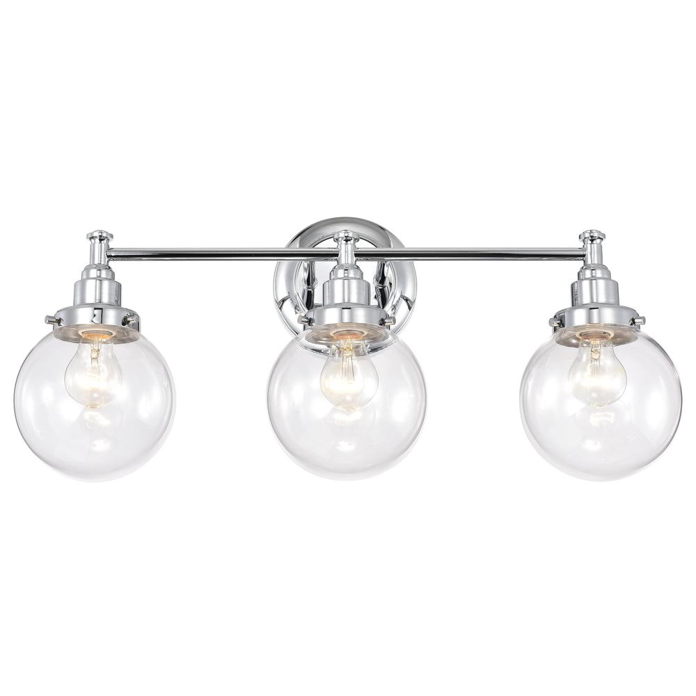 CHLOE Lighting MILO Transitional 3 Light Chrome Bath Vanity Fixture 24" Wide