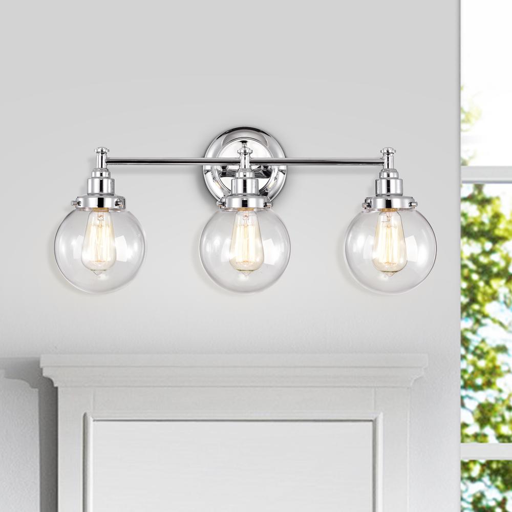 CHLOE Lighting MILO Transitional 3 Light Chrome Bath Vanity Fixture 24" Wide