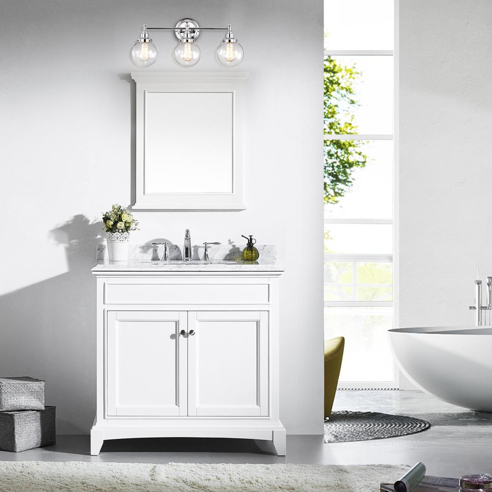 CHLOE Lighting MILO Transitional 3 Light Chrome Bath Vanity Fixture 24" Wide
