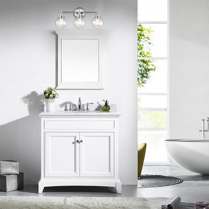 CHLOE Lighting MILO Transitional 3 Light Chrome Bath Vanity Fixture 24" Wide