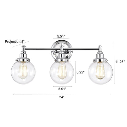 CHLOE Lighting MILO Transitional 3 Light Chrome Bath Vanity Fixture 24" Wide