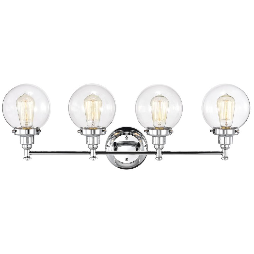 CHLOE Lighting MILO Transitional 4 Light Chrome Bath Vanity Fixture 30" Wide