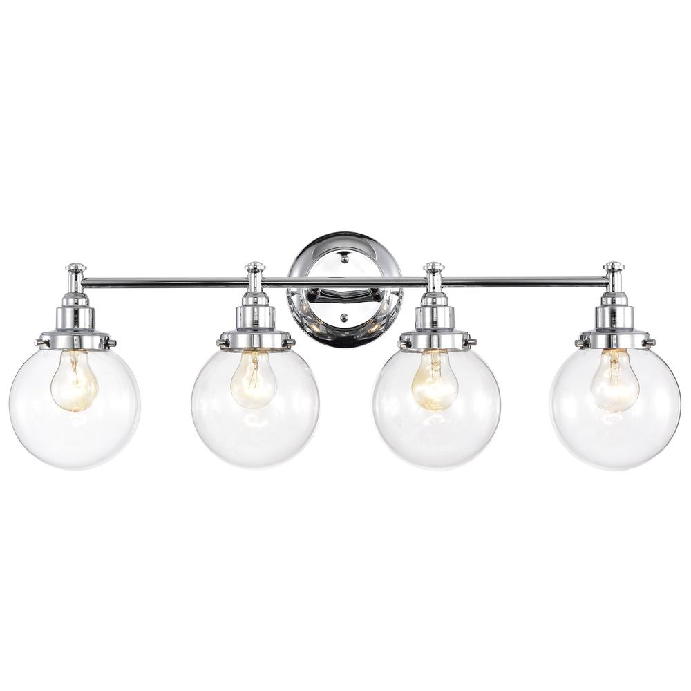 CHLOE Lighting MILO Transitional 4 Light Chrome Bath Vanity Fixture 30" Wide