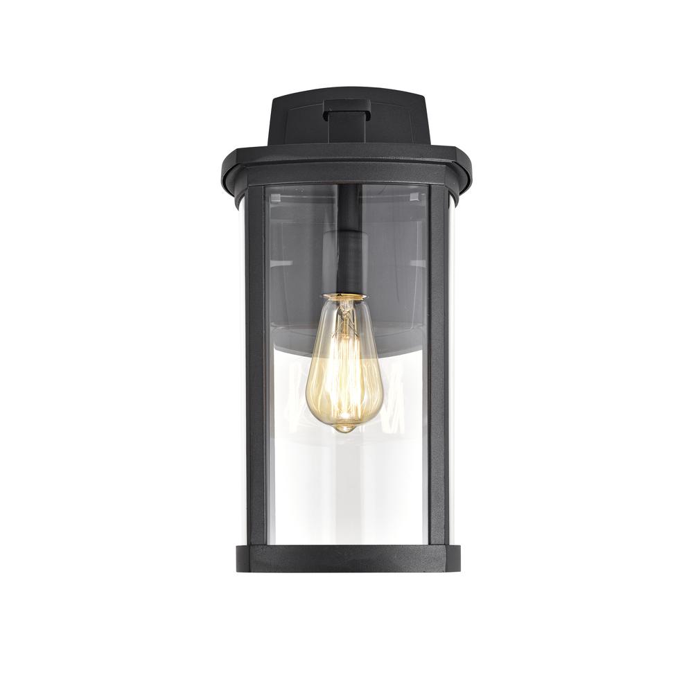 CHLOE Lighting QUILL Transitional 1 Light Textured Black Outdoor Wall Sconce 17" Height