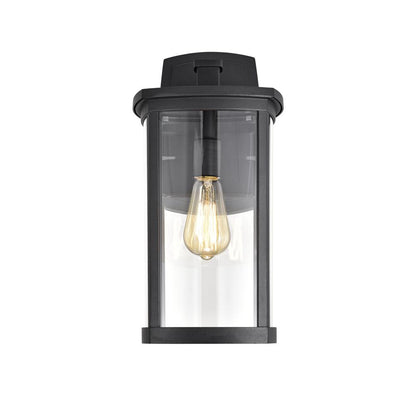 CHLOE Lighting QUILL Transitional 1 Light Textured Black Outdoor Wall Sconce 17" Height