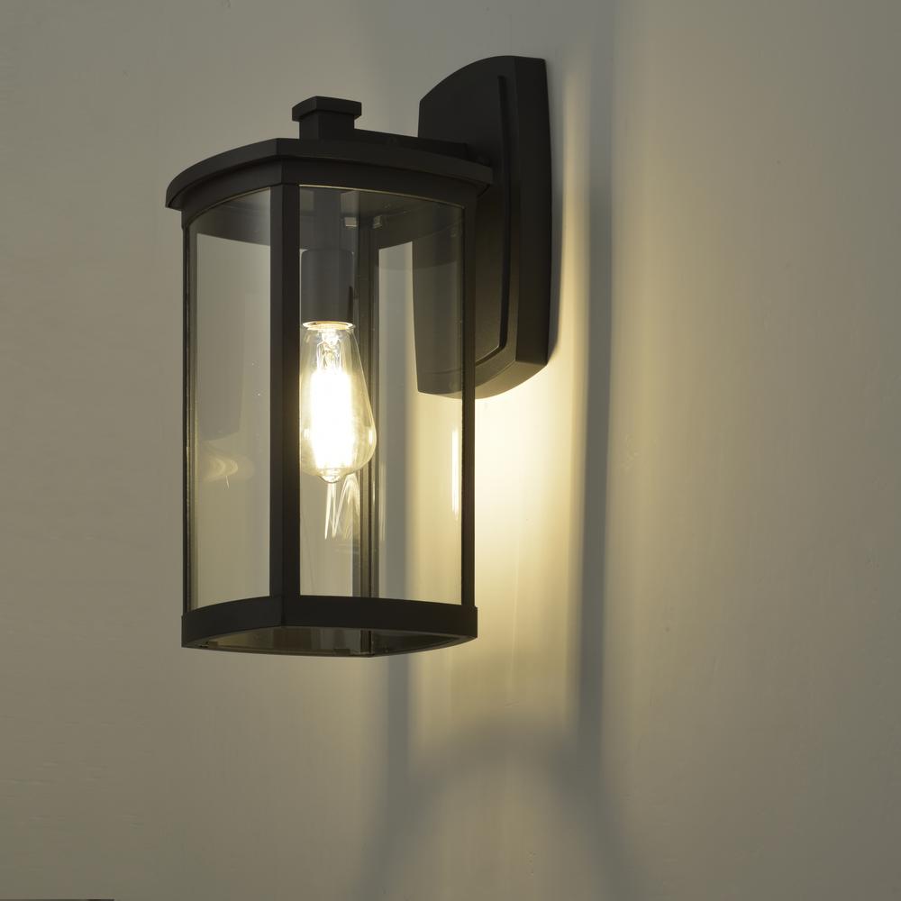 CHLOE Lighting QUILL Transitional 1 Light Textured Black Outdoor Wall Sconce 17" Height