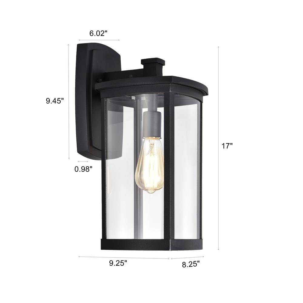 CHLOE Lighting QUILL Transitional 1 Light Textured Black Outdoor Wall Sconce 17" Height