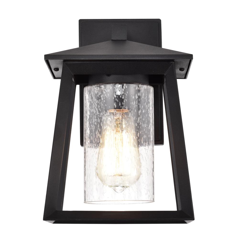 CHLOE Lighting RUSSELL Transitional 1 Light Textured Black Outdoor Wall Sconce 11" Height