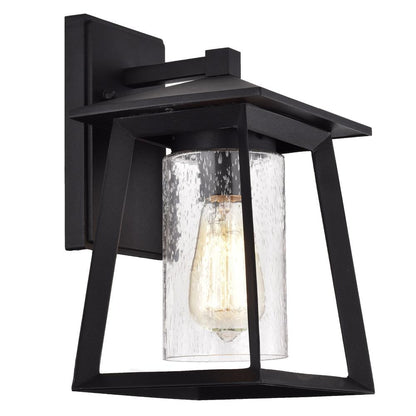 CHLOE Lighting RUSSELL Transitional 1 Light Textured Black Outdoor Wall Sconce 11" Height