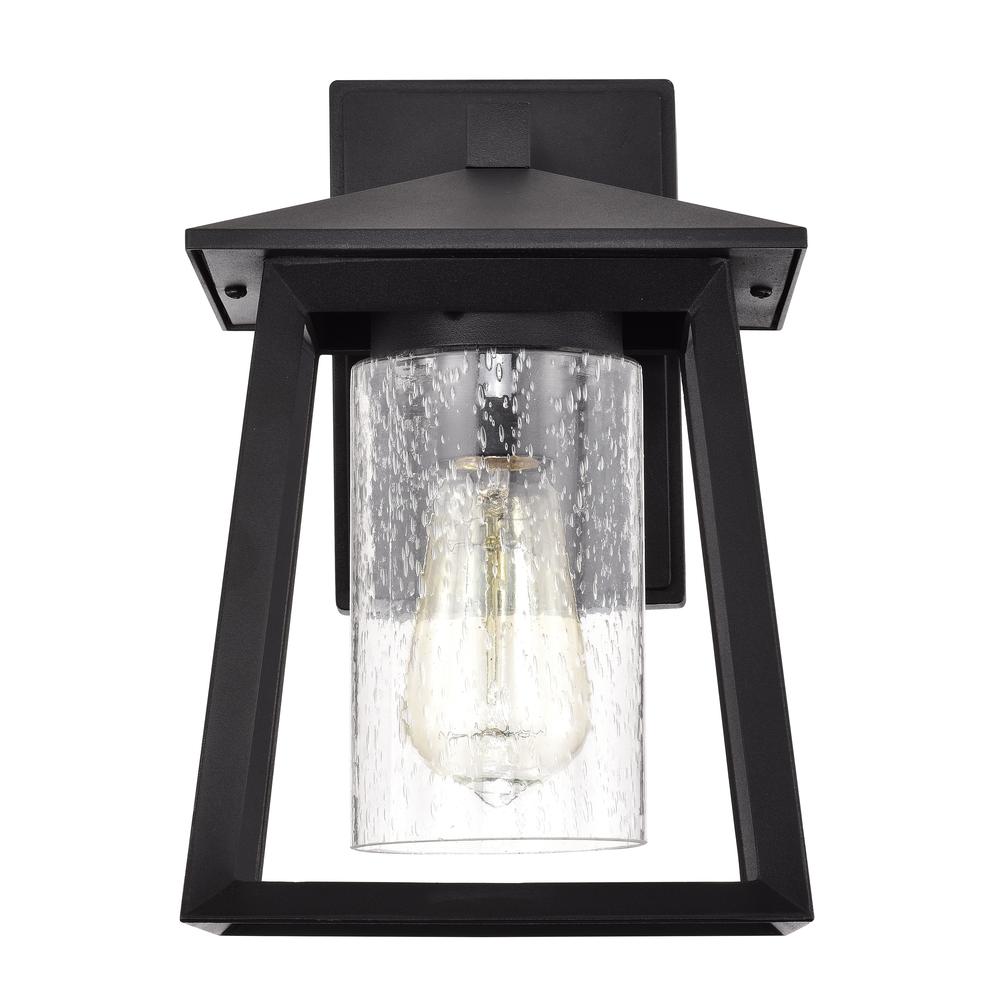 CHLOE Lighting RUSSELL Transitional 1 Light Textured Black Outdoor Wall Sconce 11" Height