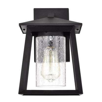 CHLOE Lighting RUSSELL Transitional 1 Light Textured Black Outdoor Wall Sconce 11" Height