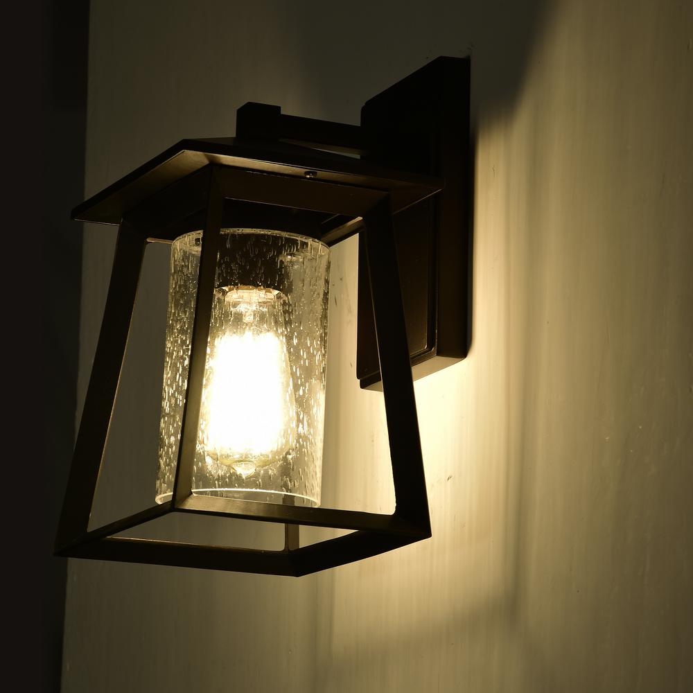 CHLOE Lighting RUSSELL Transitional 1 Light Textured Black Outdoor Wall Sconce 11" Height