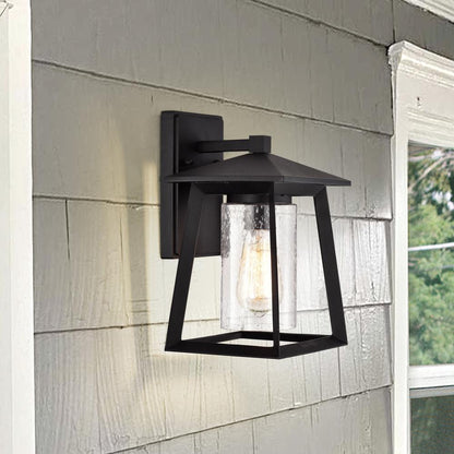 CHLOE Lighting RUSSELL Transitional 1 Light Textured Black Outdoor Wall Sconce 11" Height