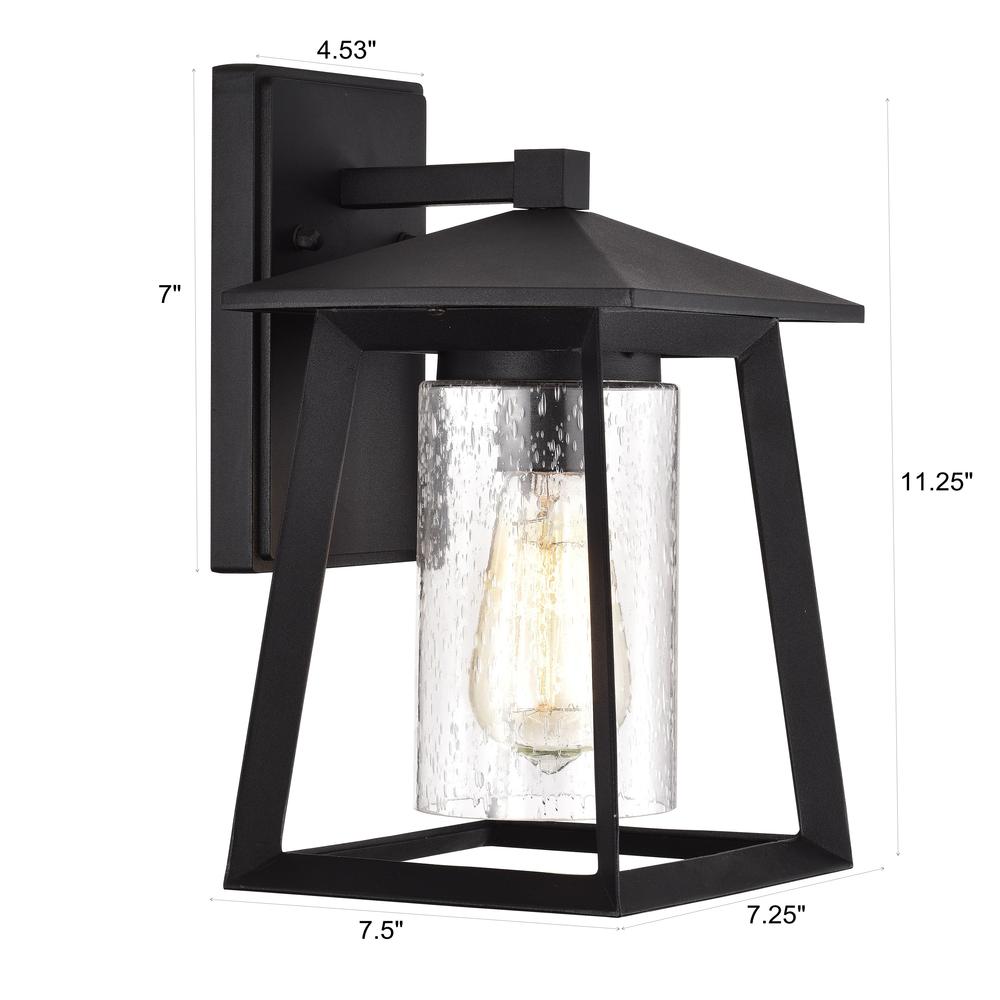 CHLOE Lighting RUSSELL Transitional 1 Light Textured Black Outdoor Wall Sconce 11" Height