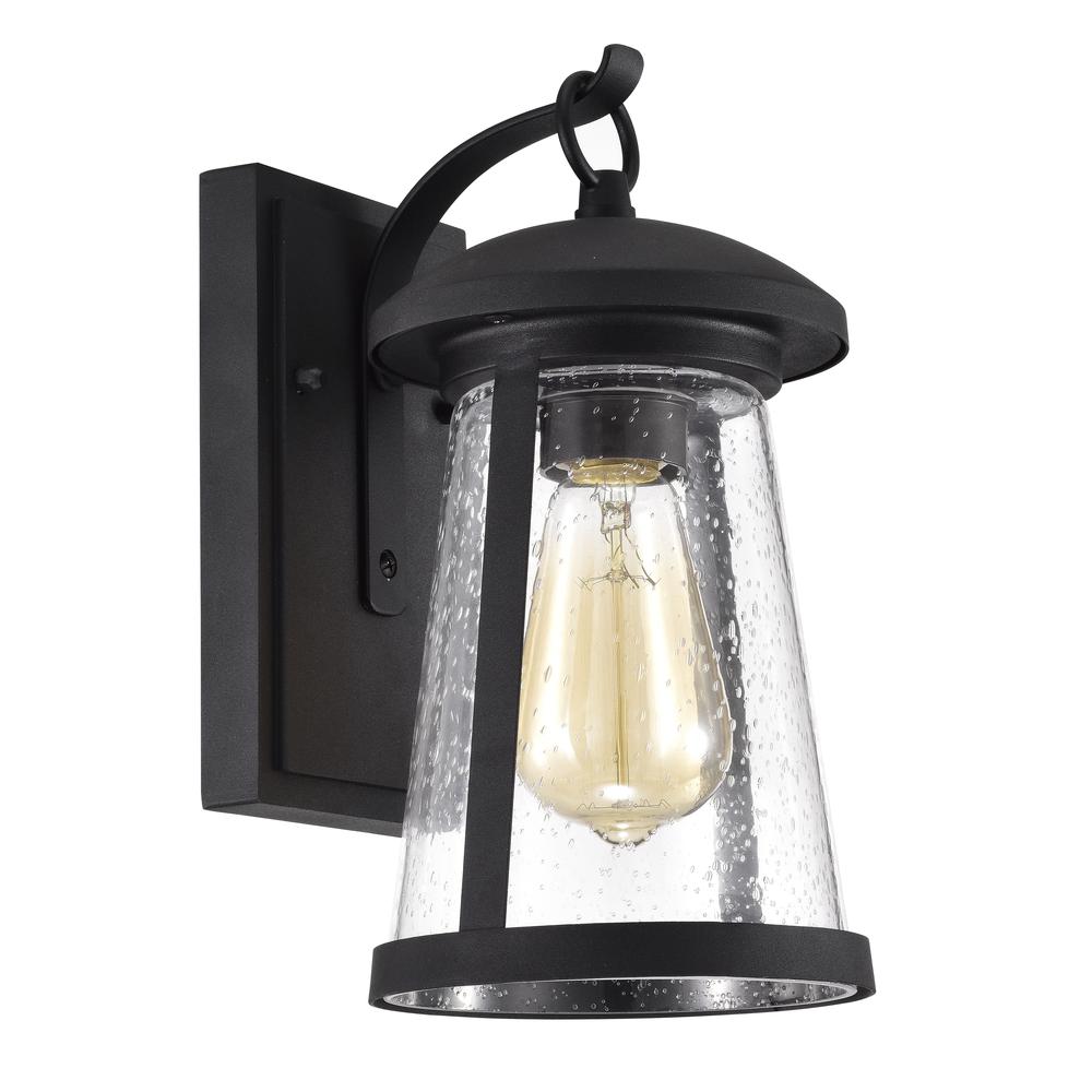CHLOE Lighting FREYA Transitional 1 Light Textured Black Outdoor Wall Sconce 11" Height