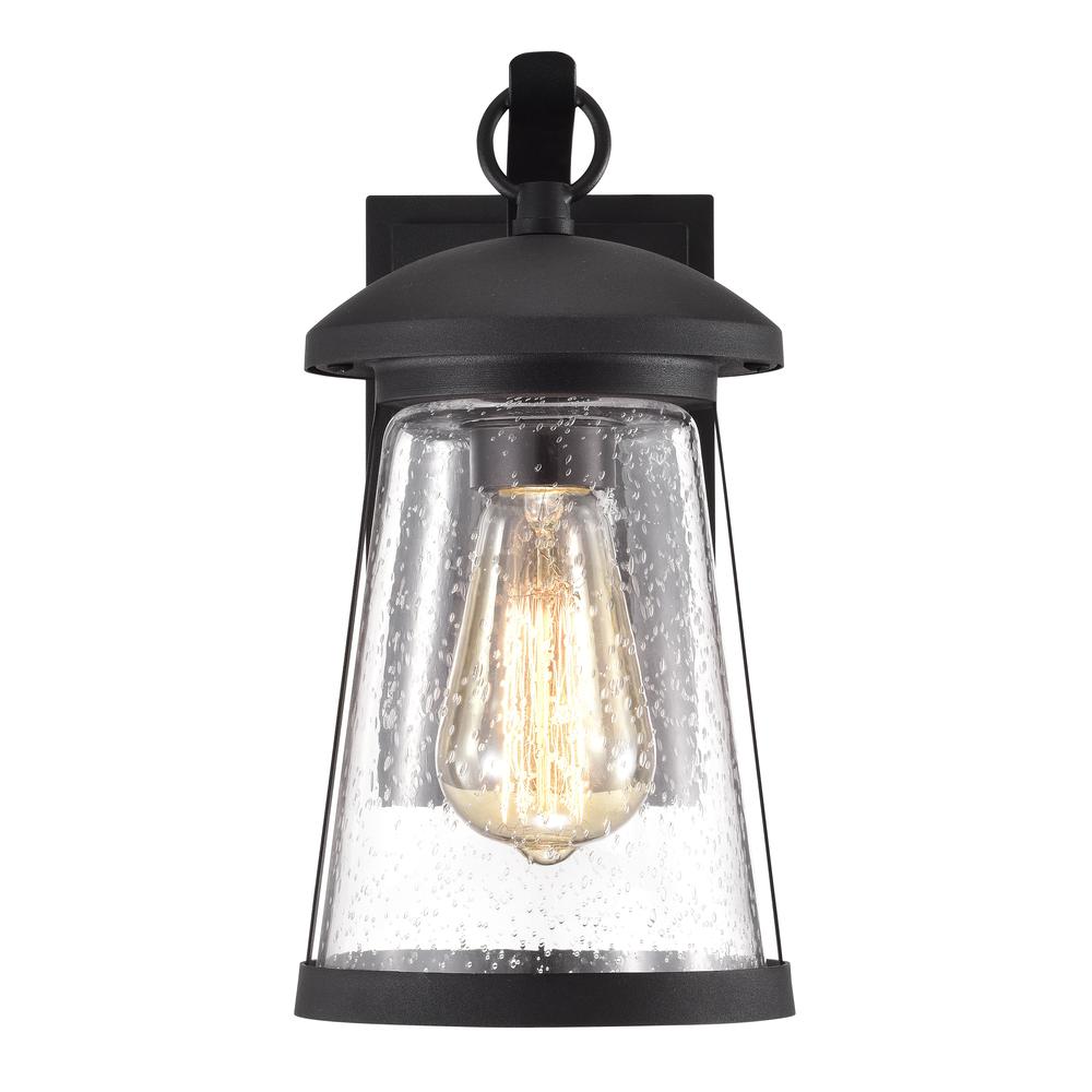 CHLOE Lighting FREYA Transitional 1 Light Textured Black Outdoor Wall Sconce 11" Height