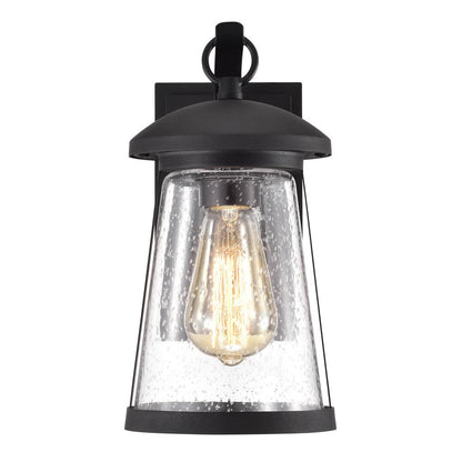 CHLOE Lighting FREYA Transitional 1 Light Textured Black Outdoor Wall Sconce 11" Height