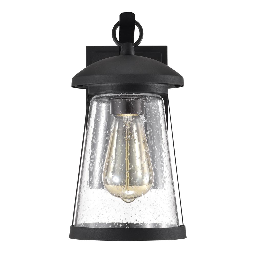 CHLOE Lighting FREYA Transitional 1 Light Textured Black Outdoor Wall Sconce 11" Height
