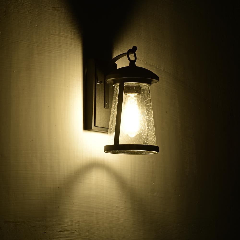 CHLOE Lighting FREYA Transitional 1 Light Textured Black Outdoor Wall Sconce 11" Height