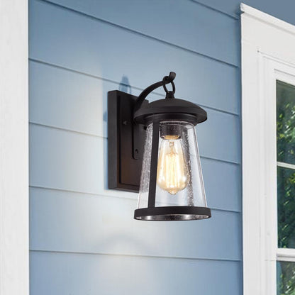 CHLOE Lighting FREYA Transitional 1 Light Textured Black Outdoor Wall Sconce 11" Height