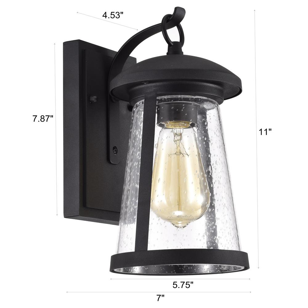 CHLOE Lighting FREYA Transitional 1 Light Textured Black Outdoor Wall Sconce 11" Height